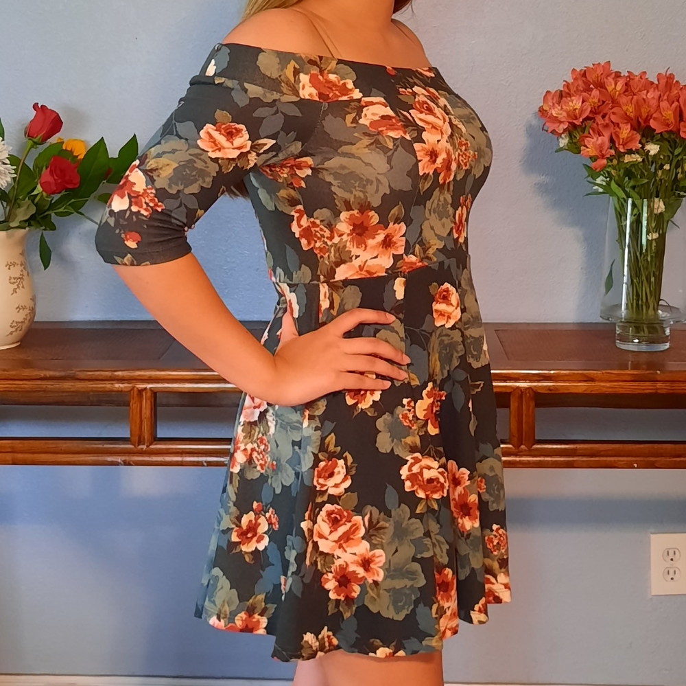 Floral off the shoulder dress